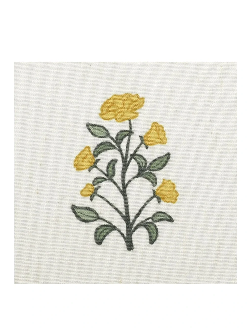 Sunflower Block Print Linen Sheer Mini Curtains 24x18” (2-panels)